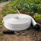Traderight Hose Pipe Heavy 20m x 25mm Layflat PVC Pump Drainage with Clips White