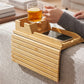 Levede Bamboo Sofa Arm Tray Cup Holder Detachable Couch Side Table Non-Slip