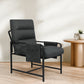 Levede Metal Framed Lounge Chair Linen in Dark Grey