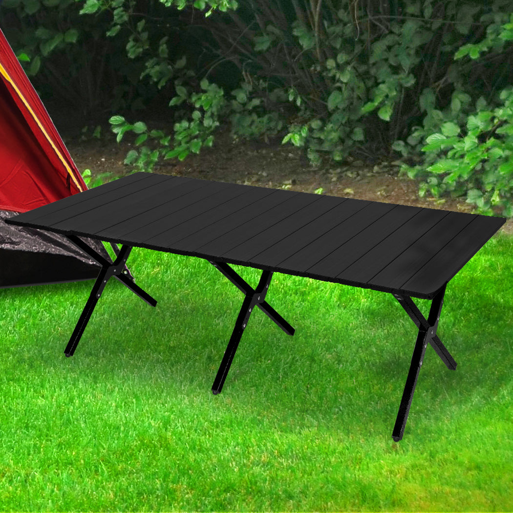 Levede Folding Camping Table Portable Black