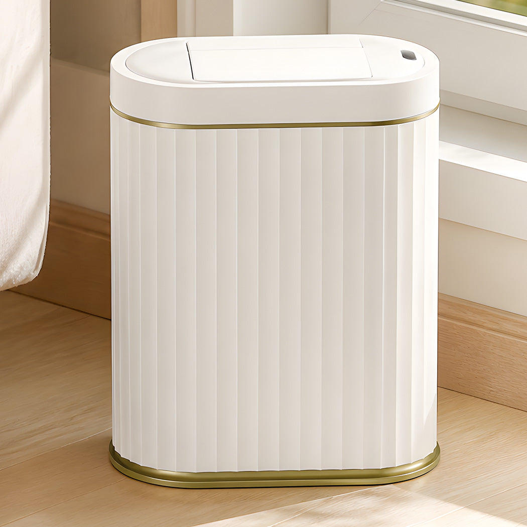 Toque Sensor Rubbish Bin Automatic Touchless 7L Butterfly Lid Bathroom White
