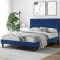 Levede Bed Frame Queen Size Mattress Blue