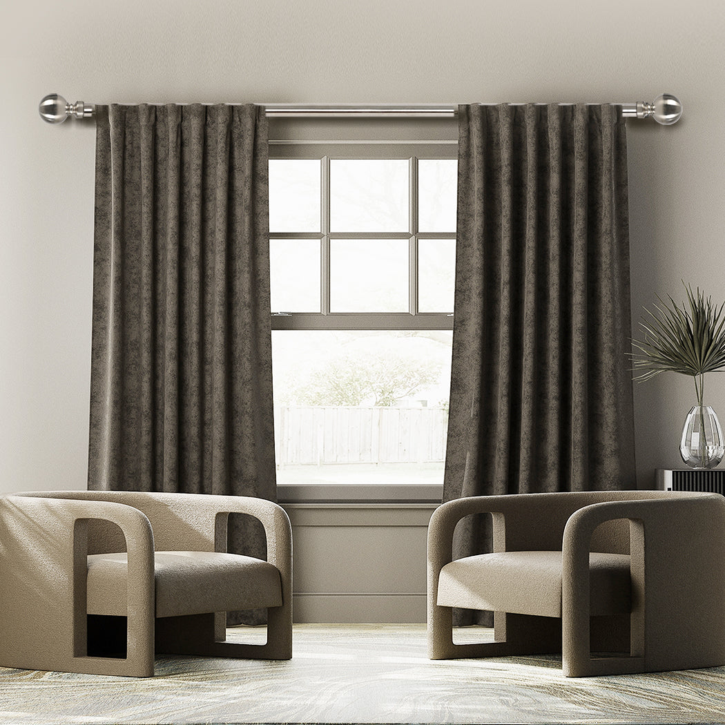 Marlow Steel Curtain Rod Quiet Rail Satin Nickel