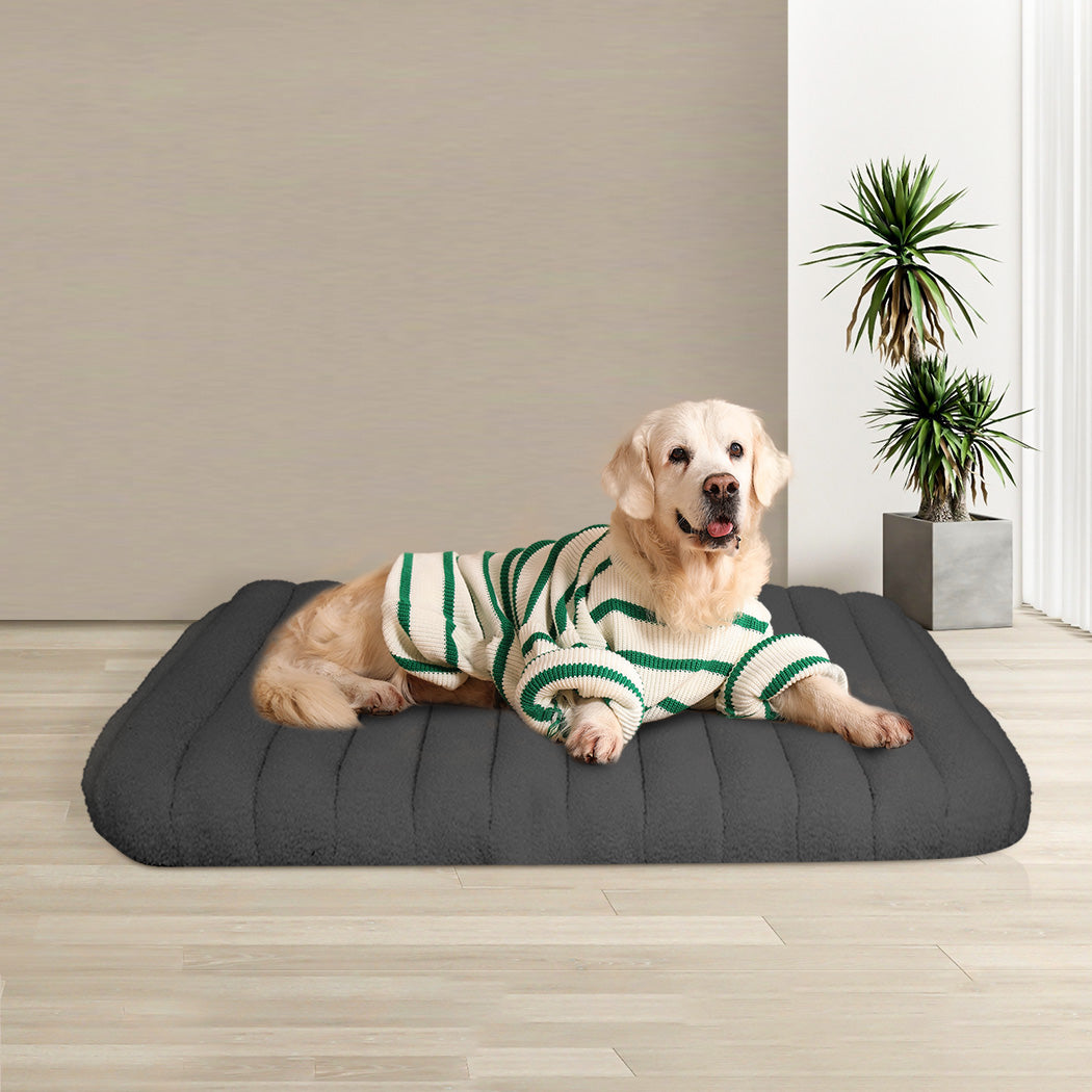Pawz XL Size Orthopedic Dog Bed with Sherpa Plush Removable Cover in Grey
