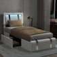 Levede Single Bed Frame Leather Headboard RGB 2 Drawers