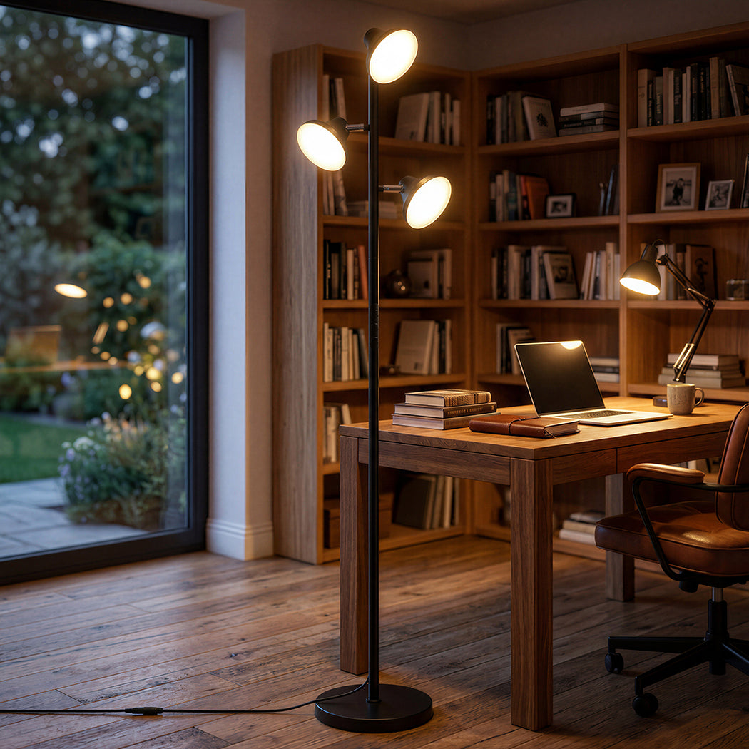 Emitto 3-Light LED Floor Lamp Dimmable Tree Lamp Remote Adjustable Living Room