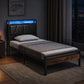 Levede Single Bed Frame PU Upholstered LED Storage Headboard Charging Home Black
