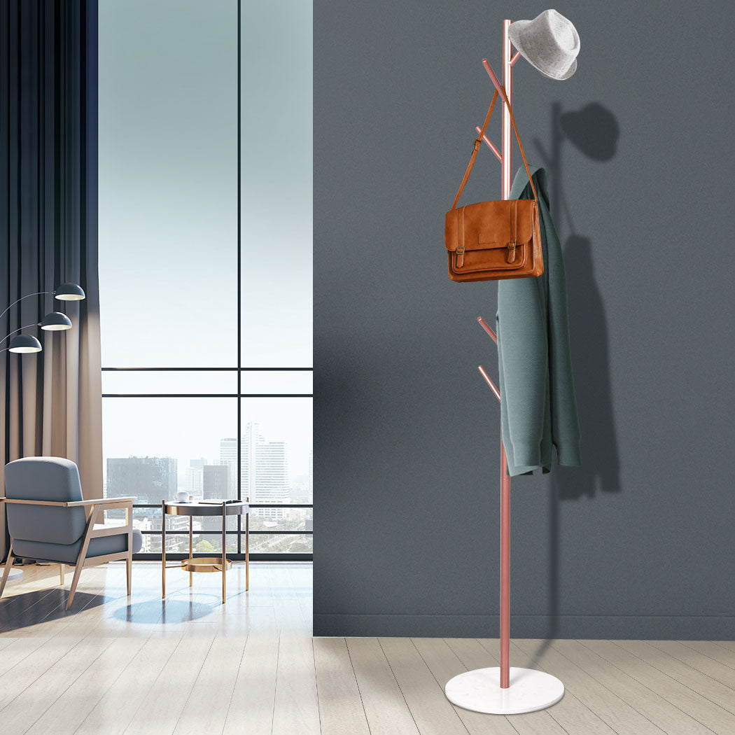 Levede Coat Rack Hat Clothes Stand Hanger Rose Gold Rose Golden