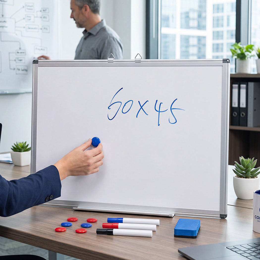 Levede Magnetic Whiteboard Smooth Dry Erase Board with 3 Pens for Office White