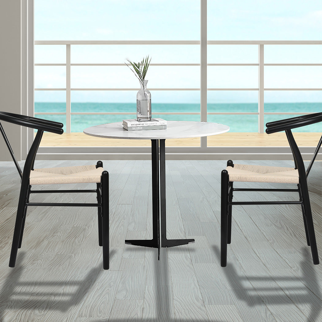 Levede 4x Dining Chairs Wooden Hans Black