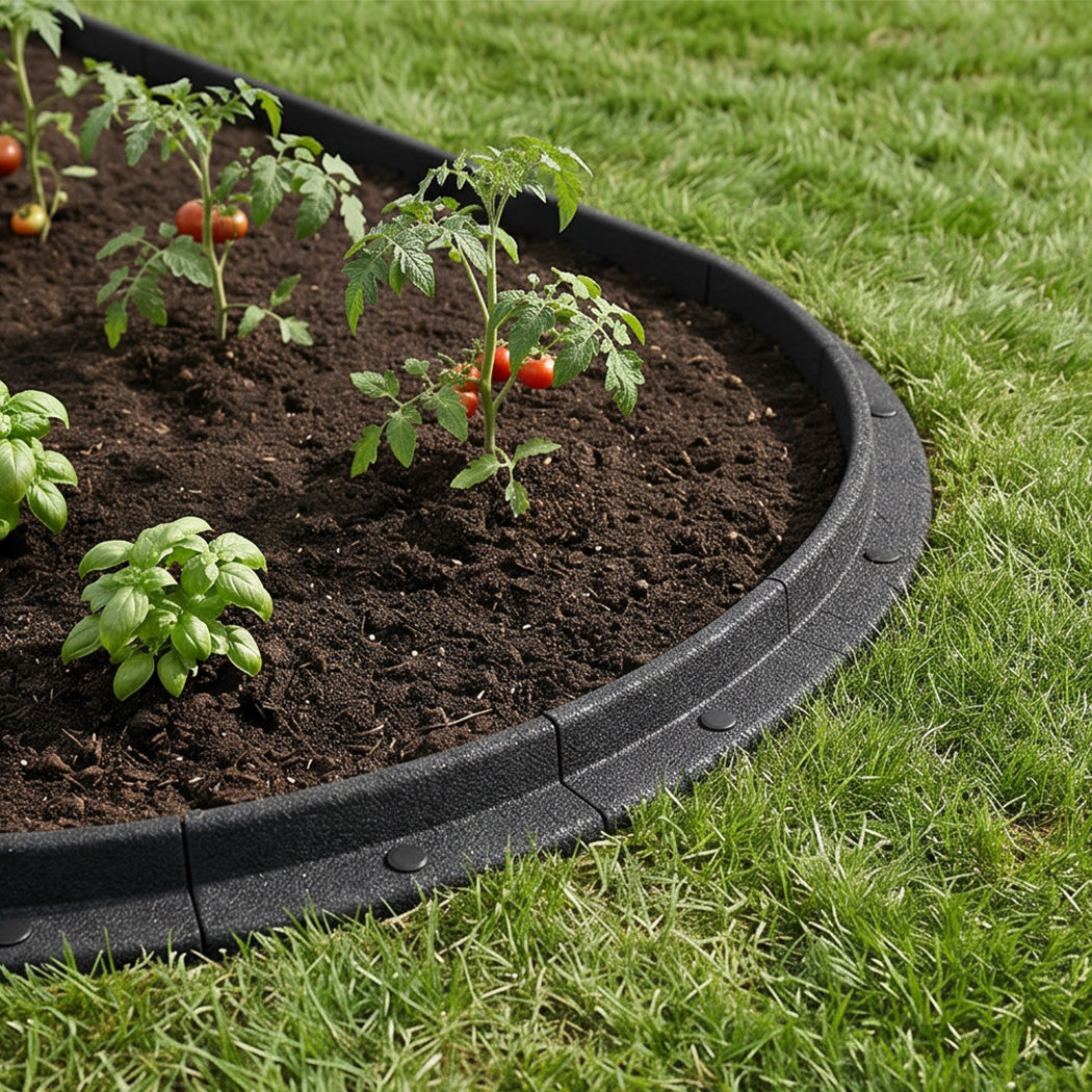 Lambu Garden Edging Border 5 Pack Bendable Lawn Landscape Edging Paths Grey