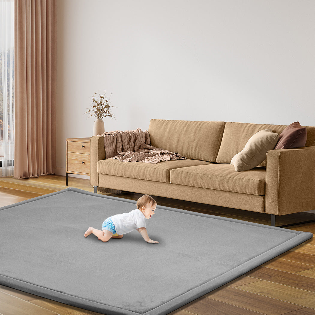 Marlow Coral Velvet Area Rugs Large Mat 150x200cm Grey