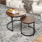 Levede Round Nesting Table Coffee Table Wood Side Table