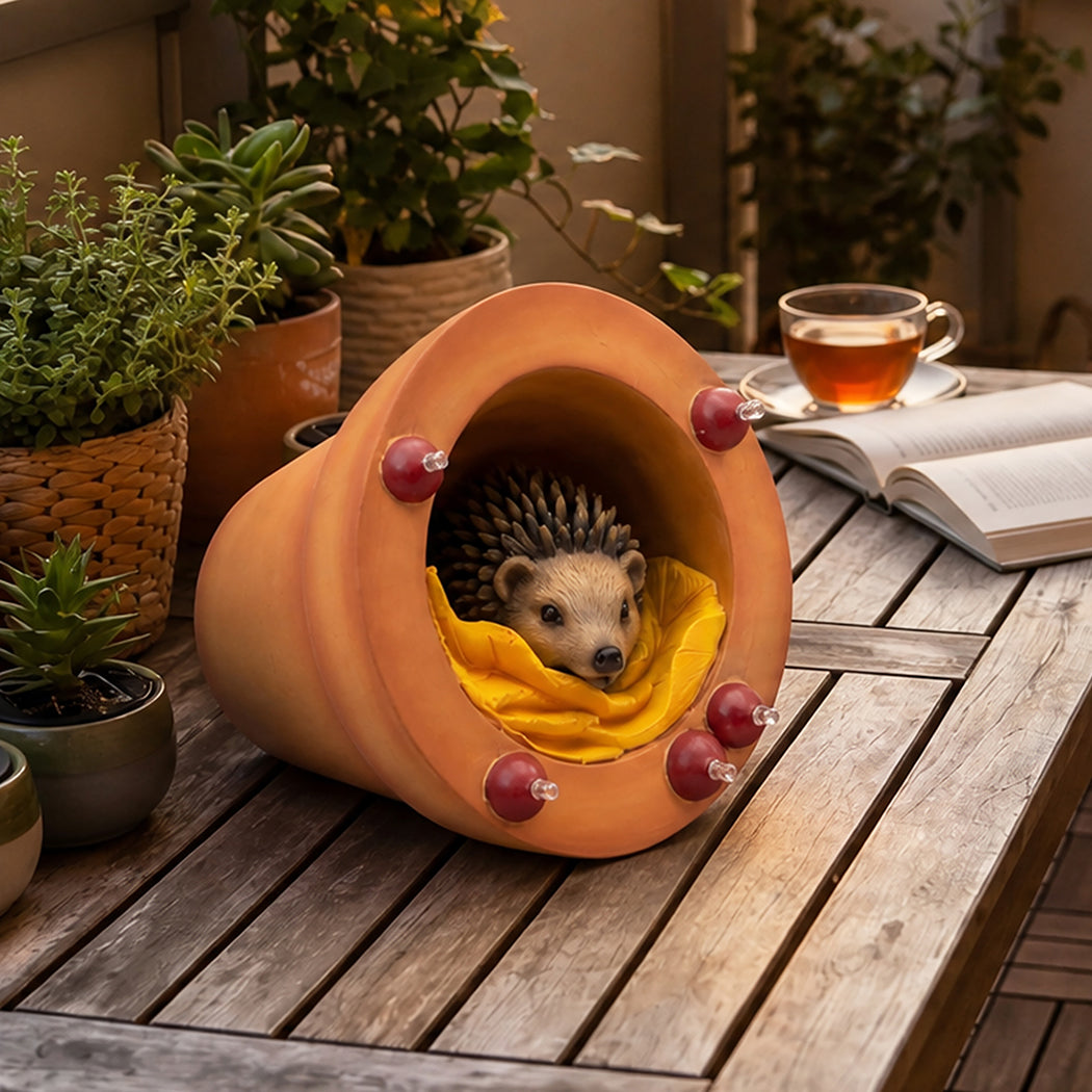 Emitto Hedgehog Solar Garden Statue Light Outdoor Ornament Hand Painted Decor