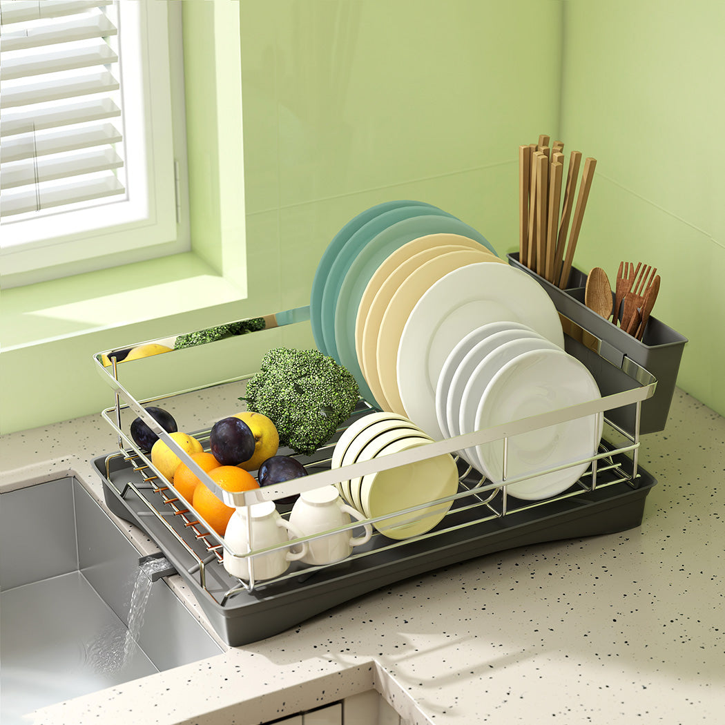 Toque Dish Drying Rack Plate Drainer Cup Holder