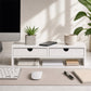 Levede Monitor Stand Riser with Dual Drawers 11cm Desk Shelf For Office White