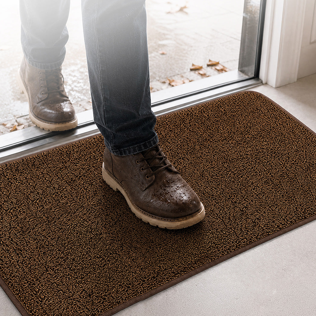 Marlow Door Mat Non Slip Absorbent Washable Pet Friendly for Entrance Brown