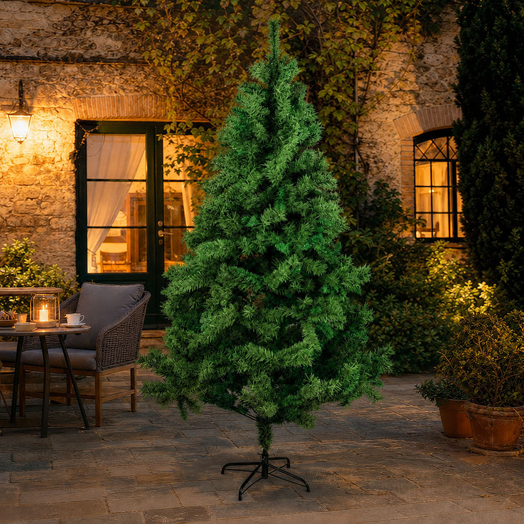 Santaco Christmas Tree 2.1m Slim PVC Xmas Tree with 797 Tips Green