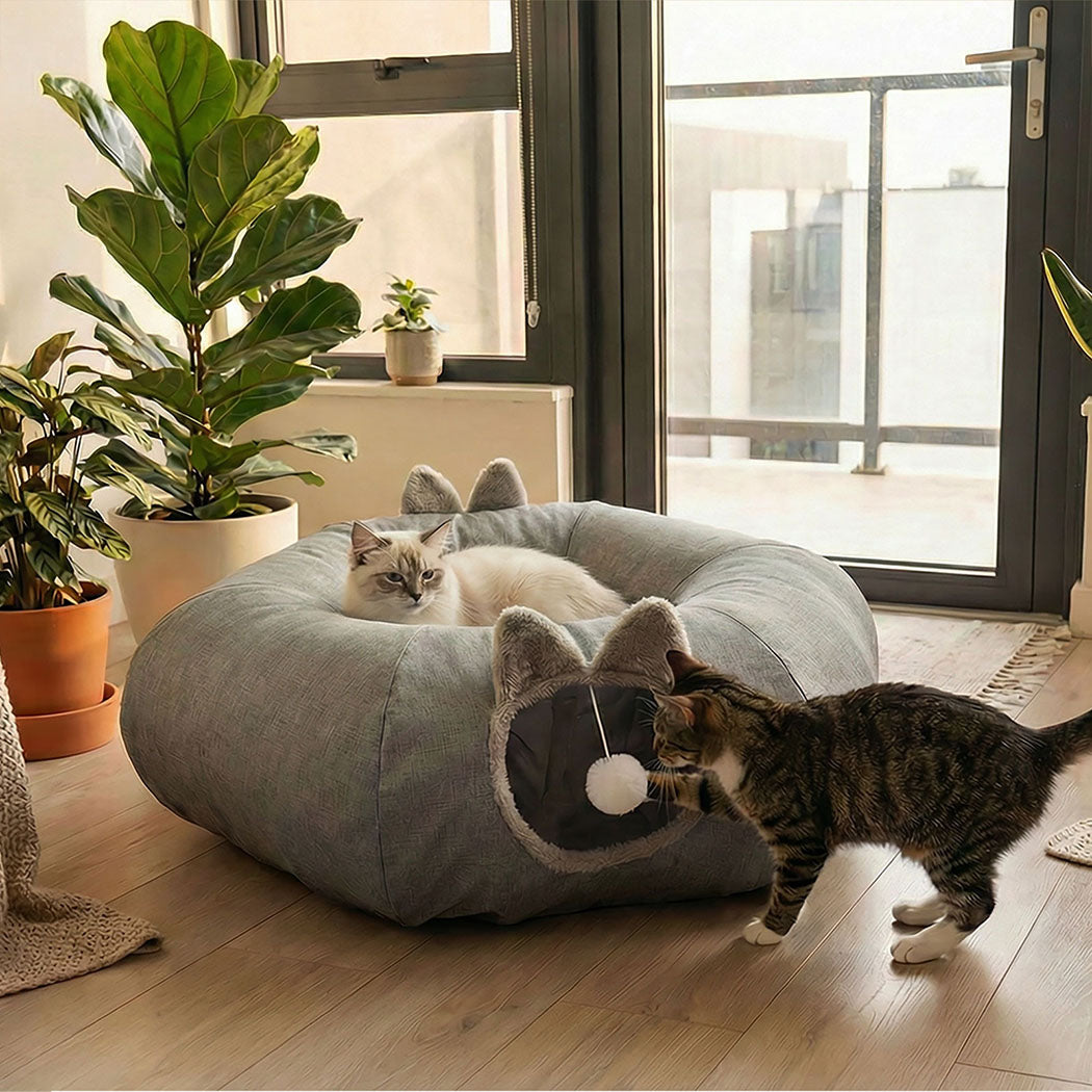 Pawz Large Cat Tunnel Bed Multi-Functional Toy Interactive Pet Playhouse Indoor