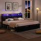 Levede King Bed Frame Leather Headboard RGB 2 Drawers