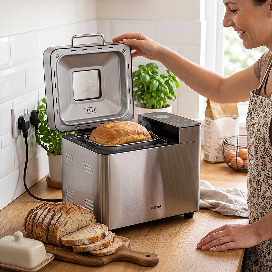 Spector Bread Maker Machine 25-In-1 15H Timer Smart Touch LCD for Home Baking