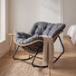 Levede Rocking Chair with Thick Cushion PE Rattan Silent Strip Indoor Patio Grey