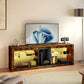 Levede TV Stand Cabinet Glass Display Storage Shelves
