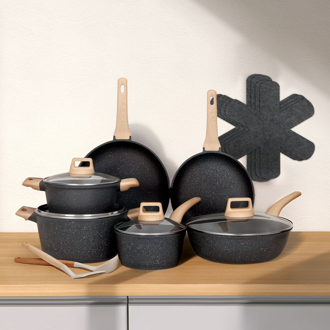 Toque 16-Piece Non Stick Cookware Set Kitchen Fry Pan