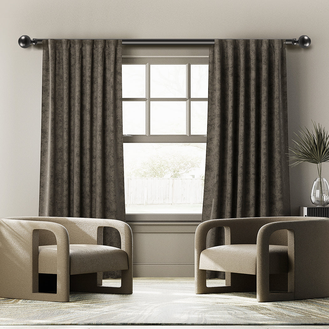 Marlow Steel Curtain Rod Quiet Rail Black