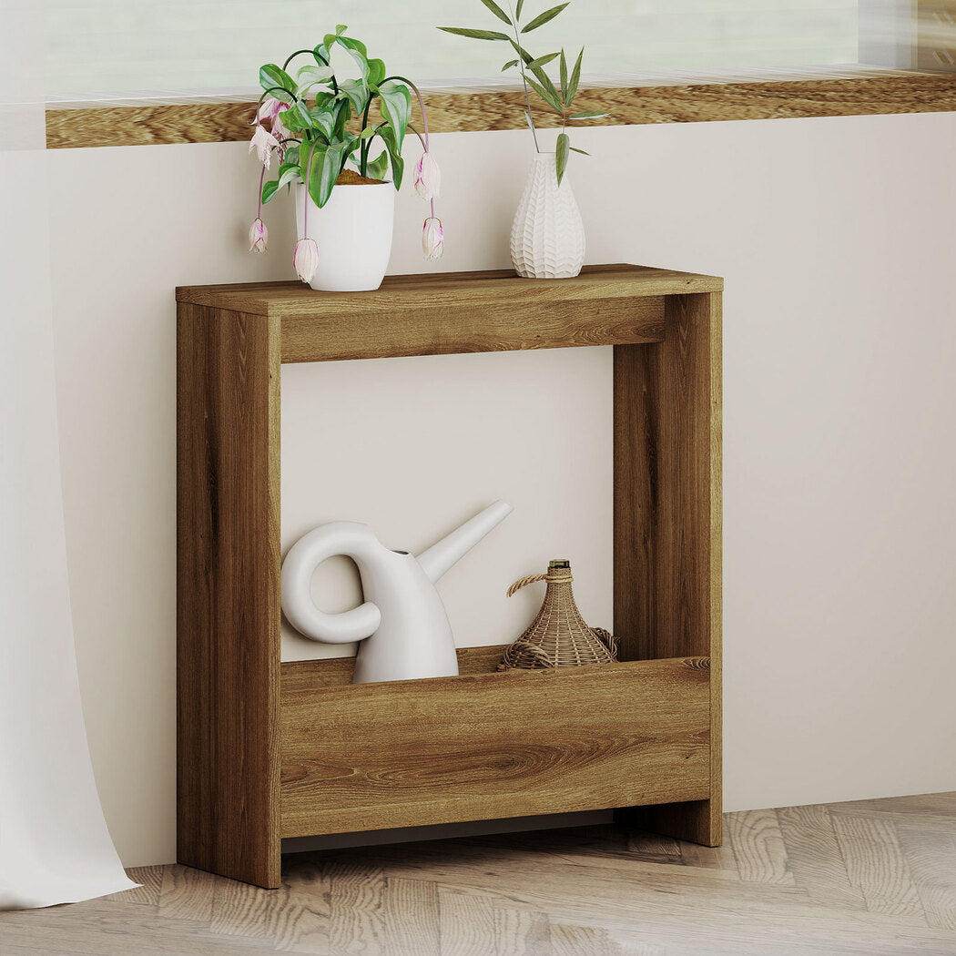 Levede Side Table with Magazine Rack Small End Table