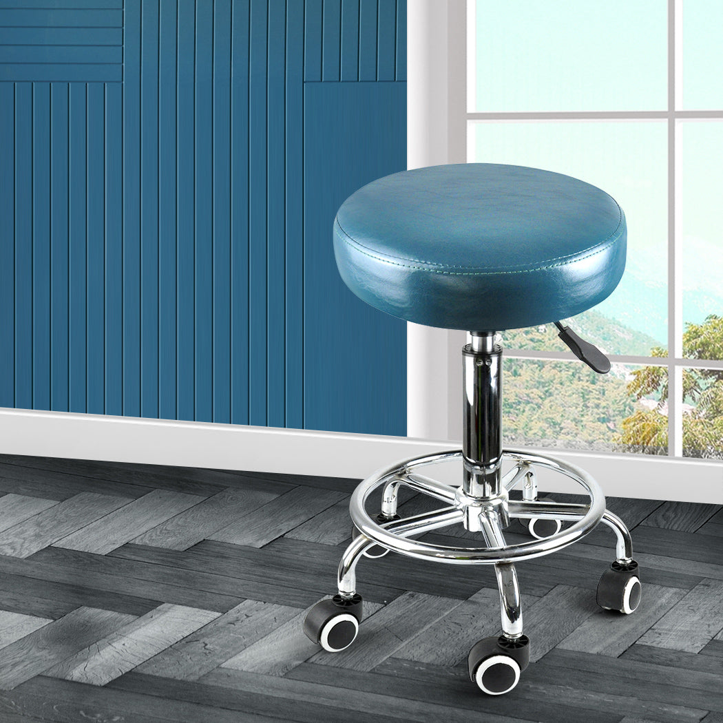Levede Bar Stools Salon Stool Swivel Teal