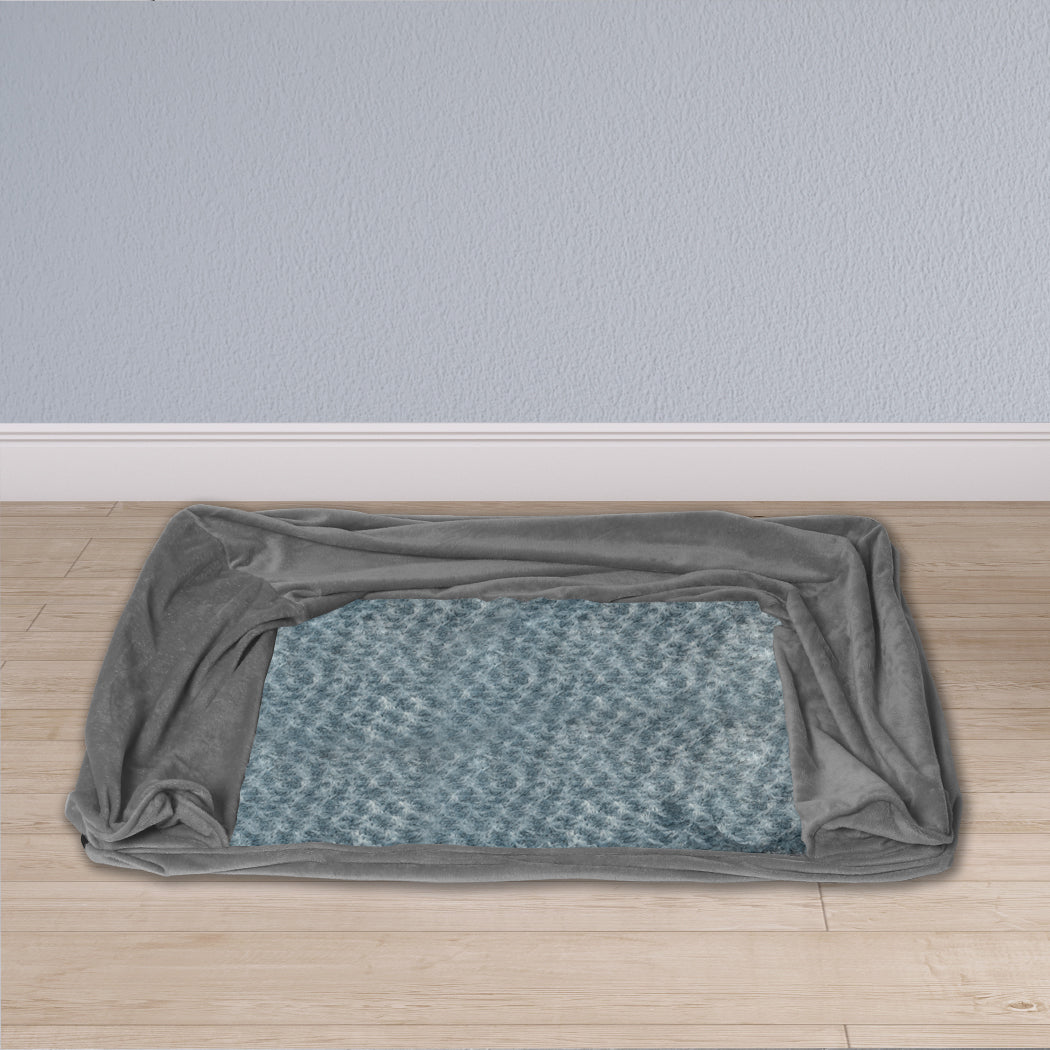 PaWz Pet Bed Sofa Dog Bedding Soft Warm L Cover Grey Cover Large