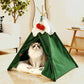 Pawz Pet Tent Dog Cat Tent Bed Washable Indoor Green