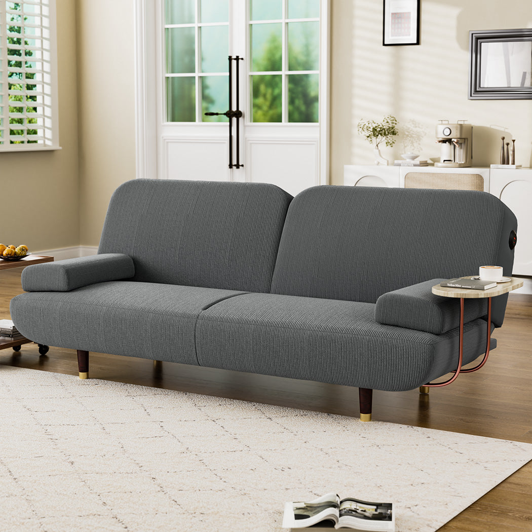 LEVEDE CONVERTIBLE SOFABED WITH USB CHARGE AND SIDE TABLE