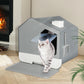 PaWz Fully Enclosed Cat Litter Box Mat Grey