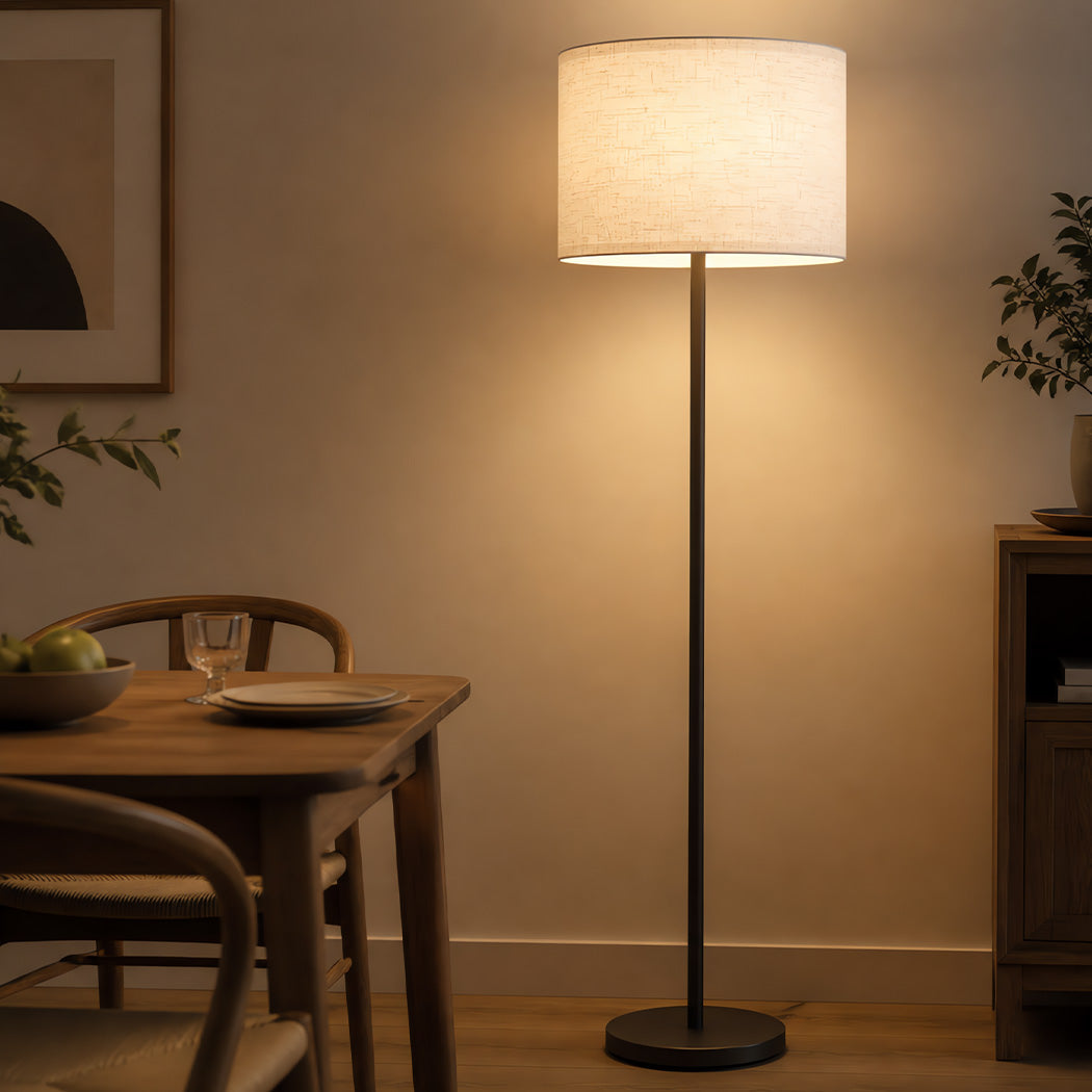 Emitto Lamp Shade 4pc Linen Drum E26 E27 with E14 Ring for Home Decor Beige