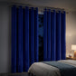 Marlow Blackout Curtains 2 Panels Velvet Room Darkening Eyelet Curtains Blue