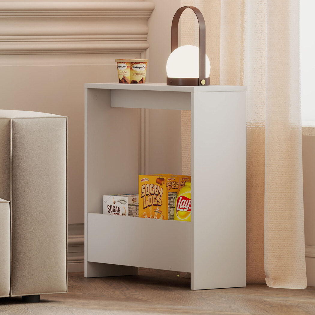 Levede Side Table with Magazine Rack Small End Table