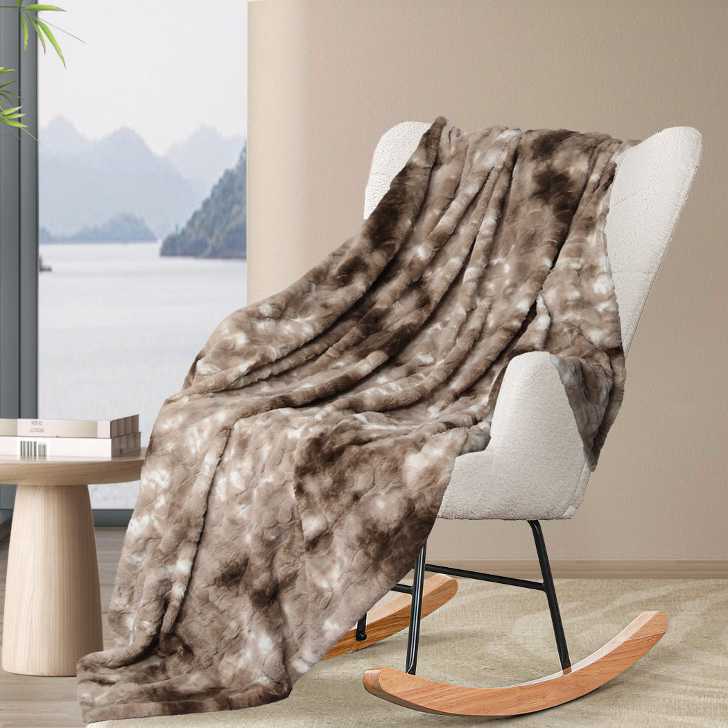 Dreamz Luxury Tie-dyed Blanket Brown 152cm x 203cm