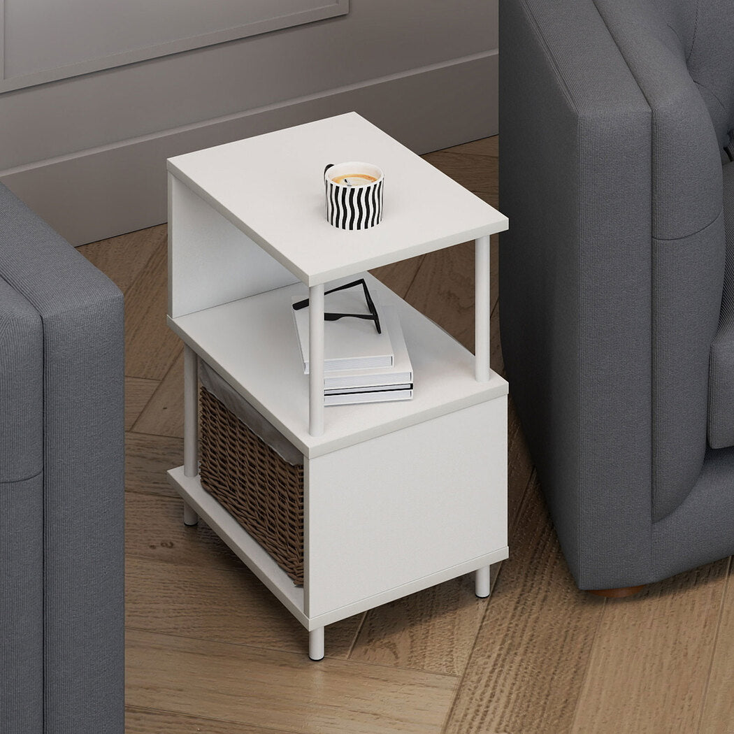 Levede Modern Side Table 3‑Tier Storage Bedside Table