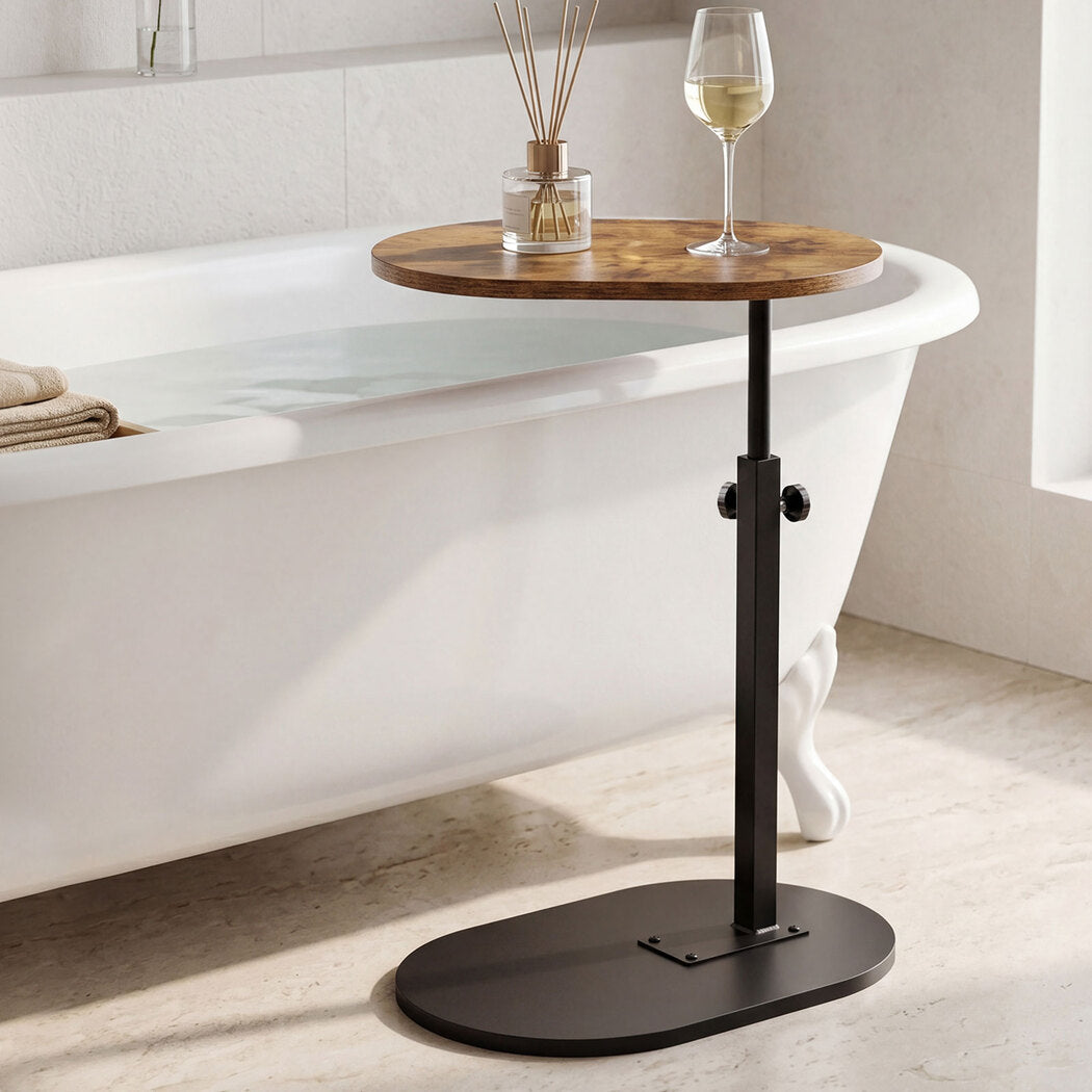 Levede C Shaped Side Table Adjustable Height 360° Rotating Laptop Sofa End Table