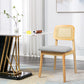 Levede Dining Chair Wood Rattan Armless Natural x8