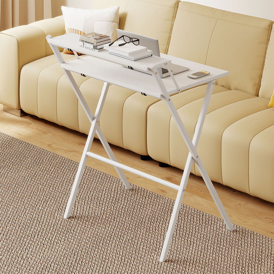 Levede Foldable Computer Desk Office Study Desk White