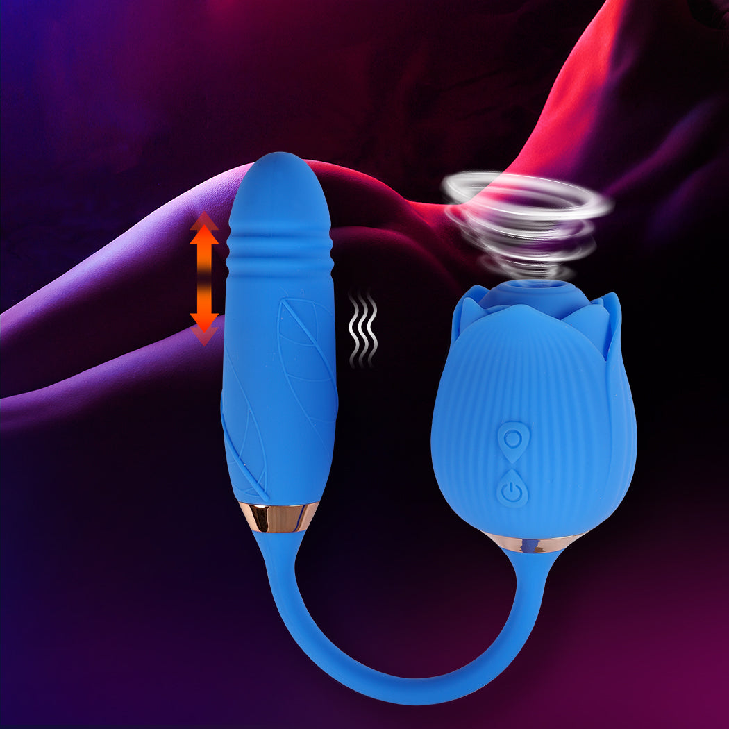 Urway Rose Vibrator Sucking Thrusting Blue