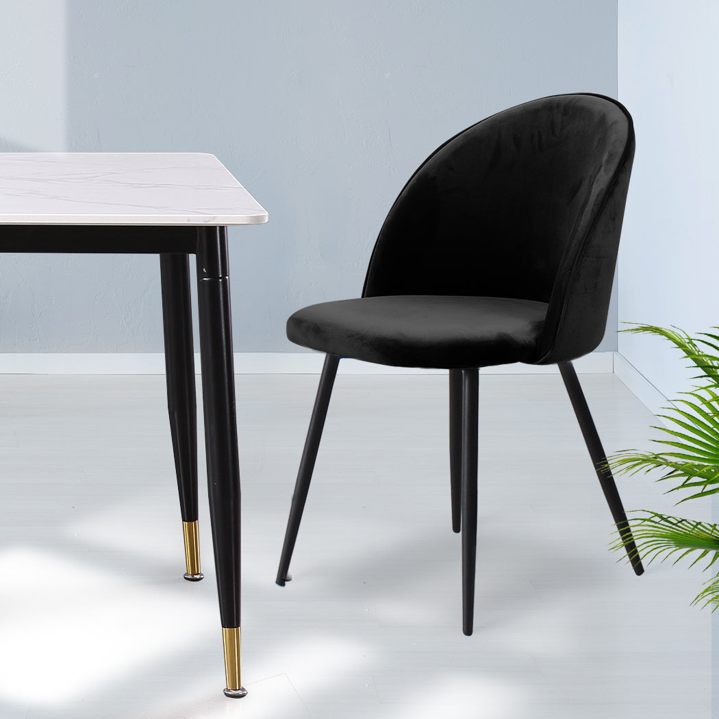 Levede 8x Dining Chairs Kitchen Cafe Black
