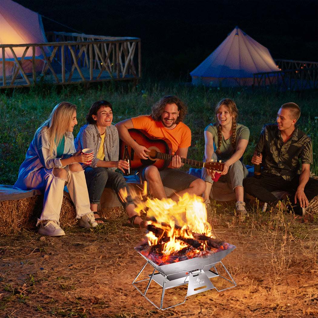Levede Portable Folding BBQ Charcoal Grill Silver