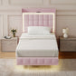 Levede Single Floating Bed Frame LED Headboard USB Pink