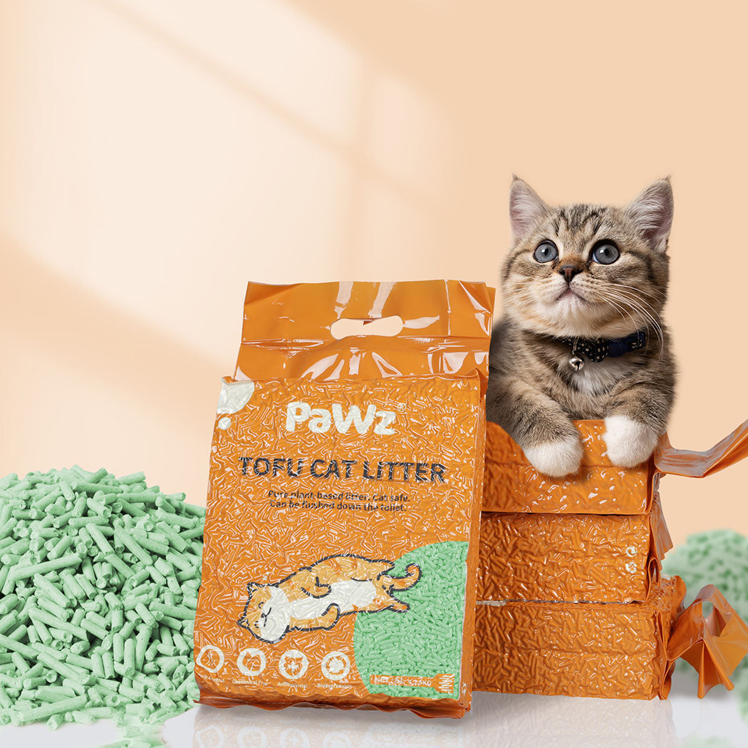 PaWz 2.5kg Tofu Cat Litter Clumping Green Tea x12