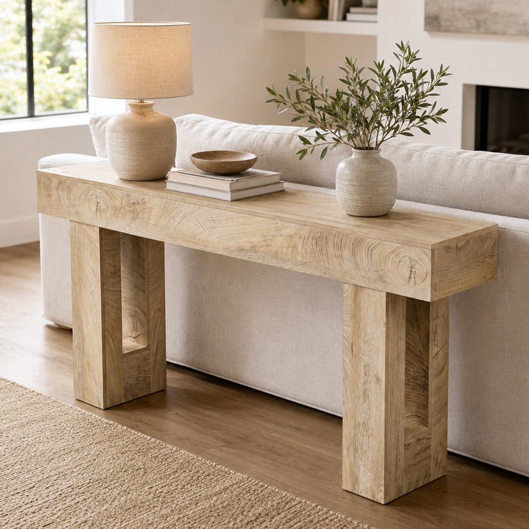Levede Console Table 160cm Sofa Table Narrow Entryway Hallway Living Room Wood
