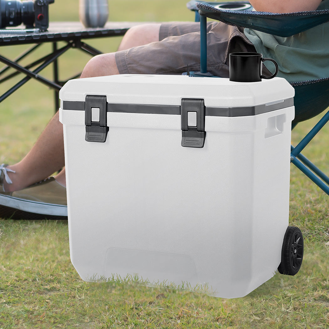 Mountview Cooler Ice Box 27L/43L Portable Chest Trolly For Camping BBQ Picnic